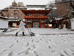 Το Τόκιο επλήγη από σφοδρή χιονοθύελλα